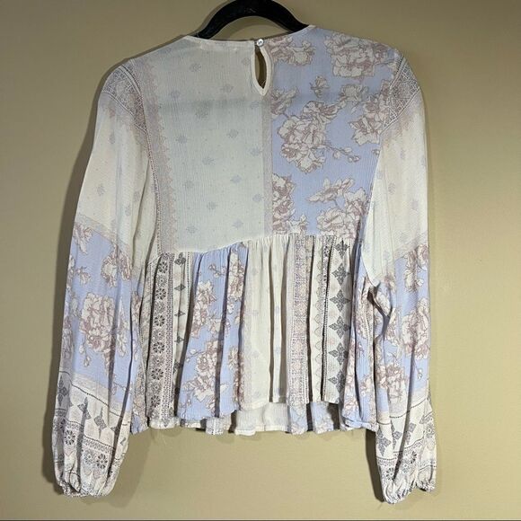 ✨ Taylor & Sage Women’s Floral Embroidered Boho Top Cream Purple XS - Picture 5 of 7